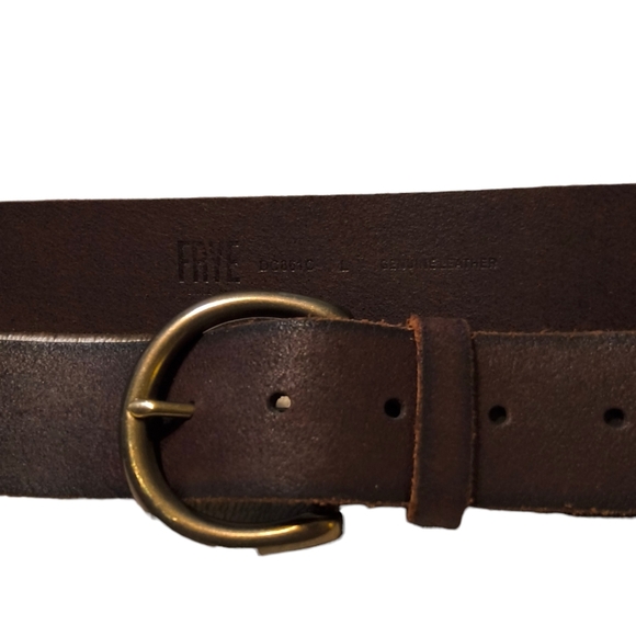 Frye Dark Brown Burnished Leather Belt  - Large - Western Boho main image 7